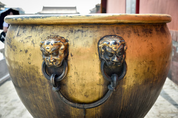 Fototapeta premium brass bowl in the forbidden city