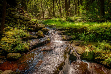 Misty Woodland Waterfall