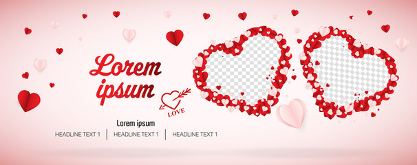 Love or Wedding Social Media Banner Cover Vector Template Design	