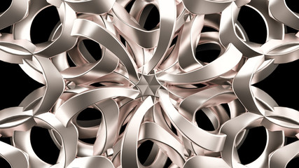 Beautiful golden Christmas snowflake. 3d illustration, 3d rendering.