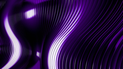 Dark purple.beautiful colorful 3d background with smooth lines and waves of metal. 3d illustration, 3d rendering.
