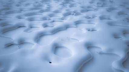 Fototapeta premium Blue abstract, three-dimensional background with flowing fluid flowing on the wall. 3d illustration, 3d rendering.