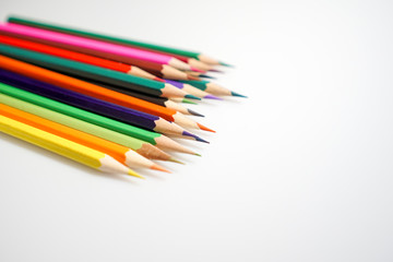 Fototapeta premium Color pencils white background colorful