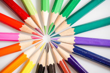 Color pencils white background colorful