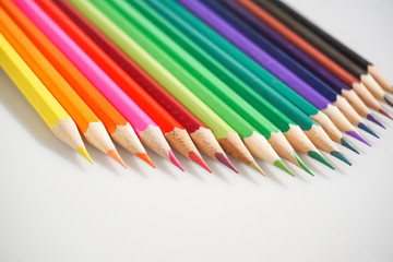 Color pencils white background colorful