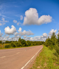 Landscape with clouds in the summer sky. The last days of August.