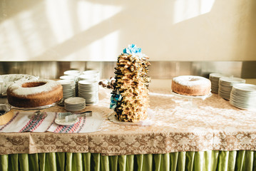 Sakotis - sekacz - or tree cake - traditional cake in Lithuanian cuisine, Christmas and Easter desert