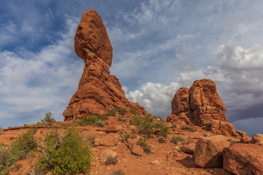 Scenic Balanced Rock in Arches National Park Utah