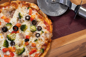 Delicious homemade personal pan pizza