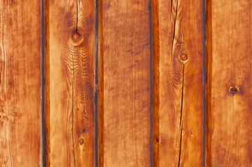 vertical wooden planks on the wall, bright brown texture