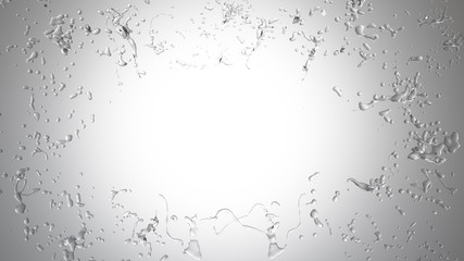 Splash water on a black background. 3D illustration, 3D rendering