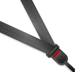 Seat Belt icon isolated on white background. Safety of movement on car, airplane. Protection driver and passengers. Fastened buckle symbol.