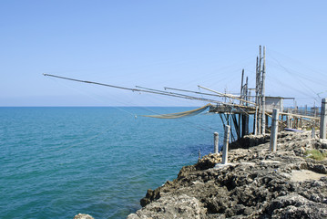 TRABUCCO SULLA COSTA PUGLIESE, GARGANO, ITALIA.