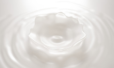 Fototapeta na wymiar Splash of milk. 3d illustration, 3d rendering.