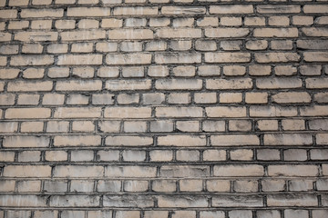 White Wall Background. Old Grungy Brick Wall Horizontal Texture. Brickwall Backdrop. Stonewall Wallpaper. Vintage Wall