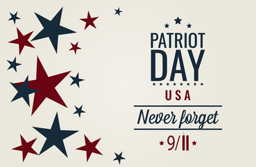 Patriot day, never forget, 9/11 card or background. vector illustration.