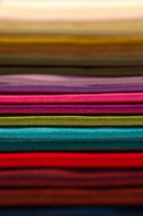 Catalog of multicolored cloth from matting fabric texture background, silk fabric texture, textile industry background