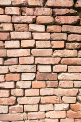 Irregular Red Brick Wall Background