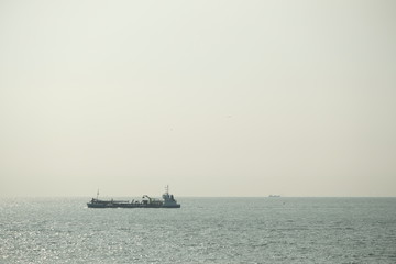 Frachter auf dem Meer / Zeeland / NL
