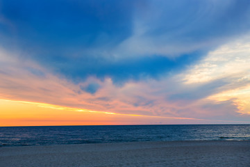 sunset on the beach.