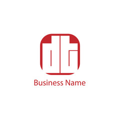 Initial Letter DT Logo Template Design
