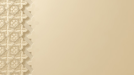 Architectural background with ornament on wall of interior