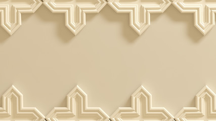 Architectural background with ornament on wall of interior