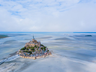 Top view of the Mont Saint Michel Bay, Normandy France