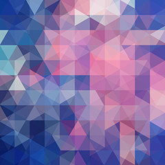 Obraz premium Background of blue, pink geometric shapes. Abstract triangle geometrical background. Mosaic pattern. Vector EPS 10. Vector illustration