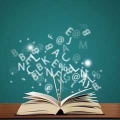 Open book isolated on background