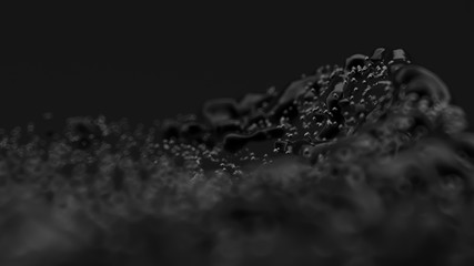 Black background with particles. 3d illustration, 3d rendering.