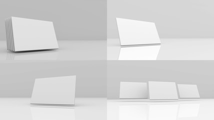 Set of white blanks. 3d illustration 3d rendering