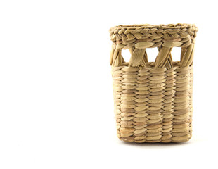 Empty square basket, container, isolated on white background