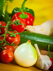 Close up of vegetables on table