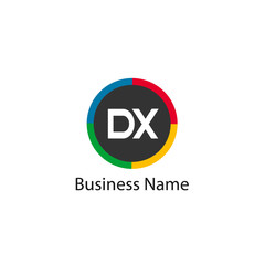 Initial Letter DX Logo Template Design