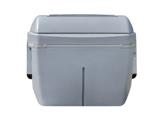 grey trash can isolated on white background