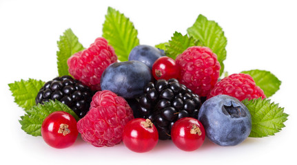 Fresh berries on white background