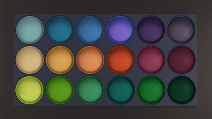 Eyeshadow. 3D illustrator, 3D rendering. Make up, Make-up.