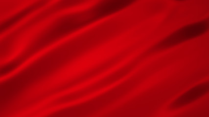 Red drapery fabric flag. 3d illustration, 3d rendering.