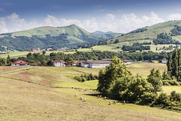 Valley and hill in the French Pyrenees. aquitaine france