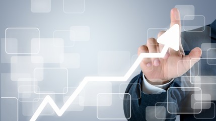 Businessman and chart.