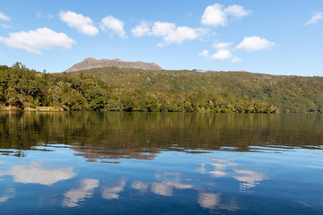 lake Tarawera with Mount Tarawera near Rotorua in New Zealand