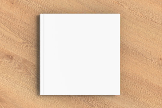 square blank book cover mockup