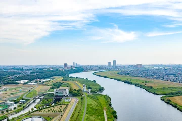 Foto auf Acrylglas Fluss Fluss-/Luftbild