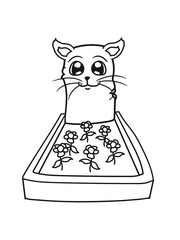 katze hund haustier begraben grab beet blumen friedhof tot grabstein tod gestorben rip rest in peace ruhe in frieden beerdigung leben sterben clipart comic cartoon