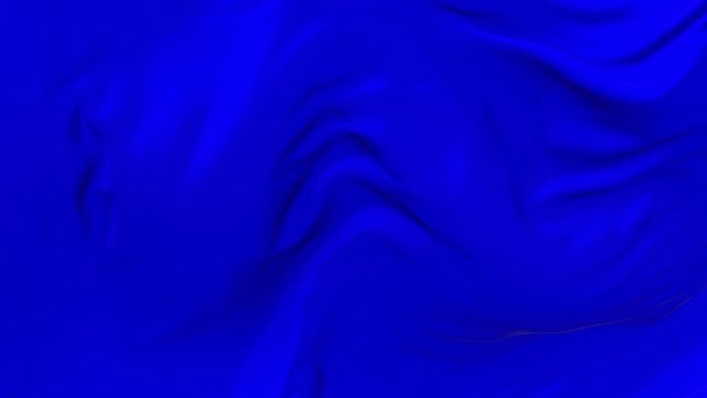 304. Blue Flag Waving in Wind Slow Motion Animation . 4K Realistic Fabric Texture Flag Smooth Blowing on a windy day Continuous Seamless Loop Background.