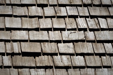Old vintage wooden roof pattern, Spring in GA USA.
