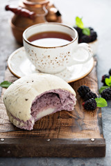 Rice and purple yum bun