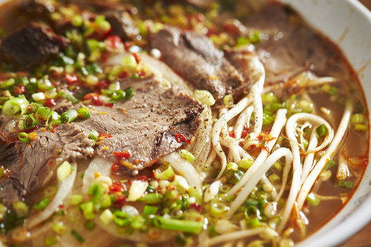 Vietnamese beef pho noodle 