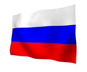 Waving flag of the Russian Federation. The National. State symbol of the Russia. 3D illustration